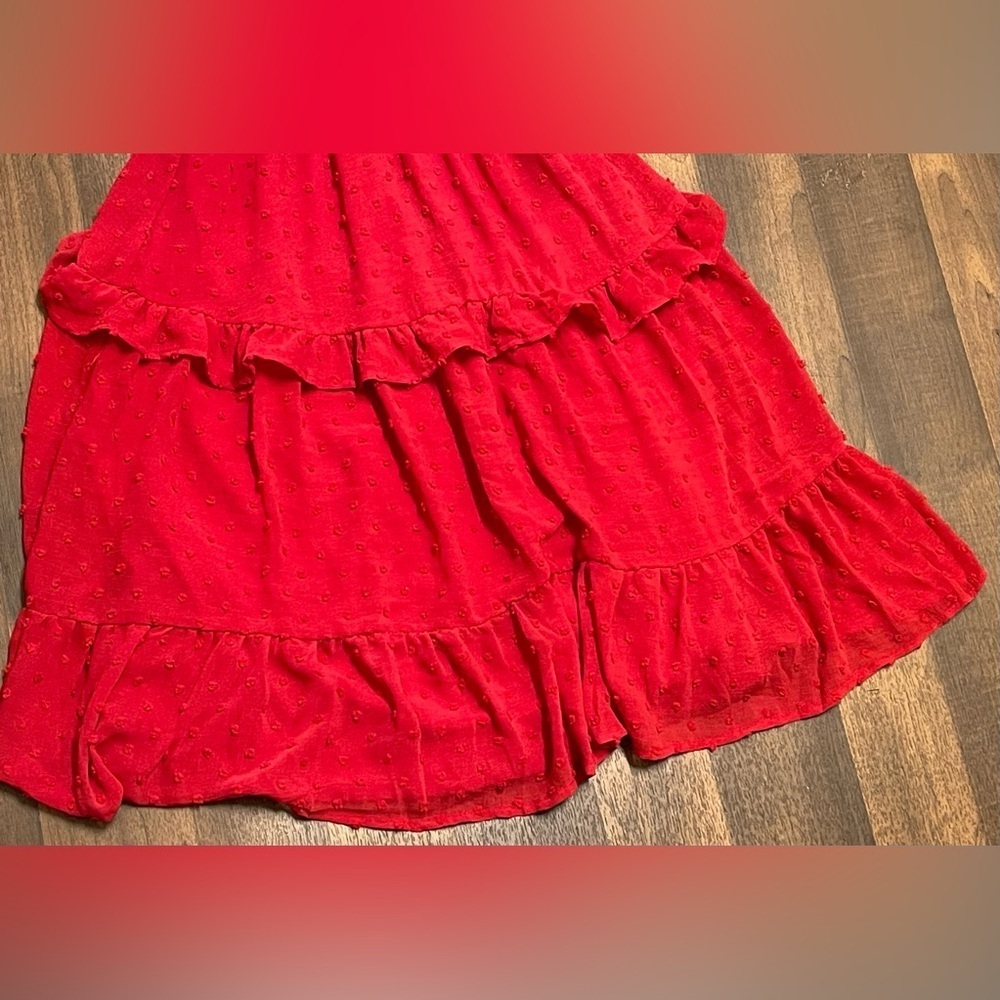 Monteau Red Ruffled Tiered Sundress - Picture 8 of 9